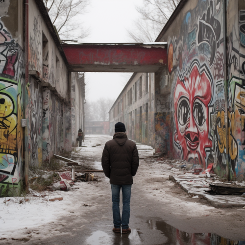 Colorful graffiti art in Berlin alley