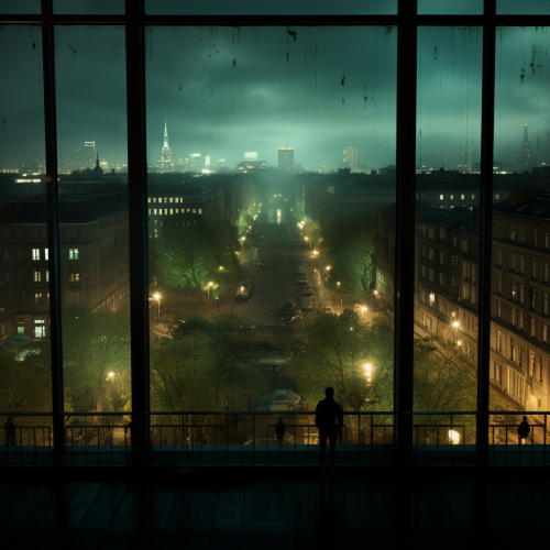 Aerial view of Berlin at night