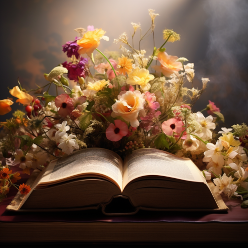 Beautiful Bible with Flowers