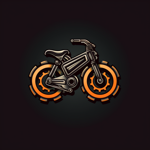 Logo of transforming bicycle into motorcycle
