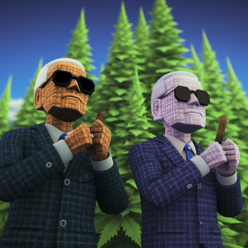 Joe Biden smoking weed with Drake in Minecraft