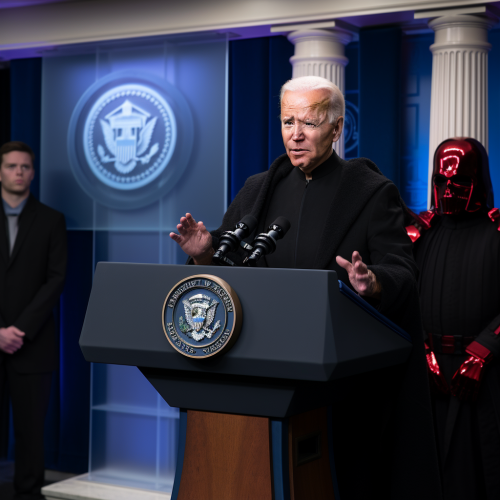 Biden as Sith Lord dominating White House