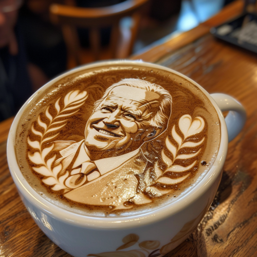 Biden Latte Art Design Biden Latte Art Design