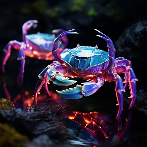 realistic bioluminescence crabs