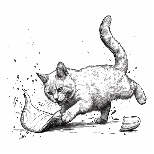Funny cat slipping on banana peel Funny cat slipping on banana peel