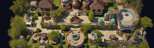 Birds Eye View Mansion with Henchmen