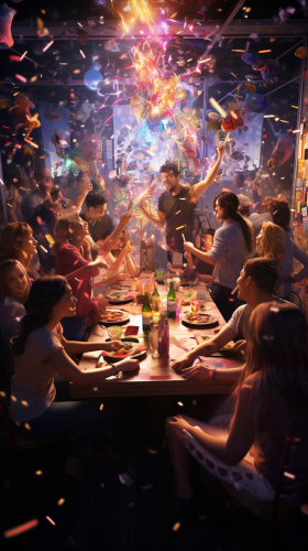 People enjoying birthday party People enjoying birthday party