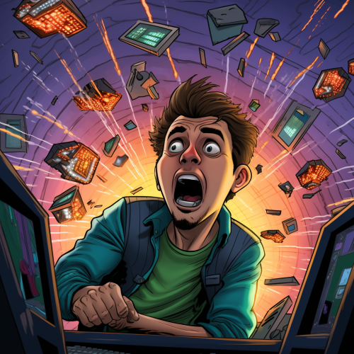 Panicking traders in comic book style