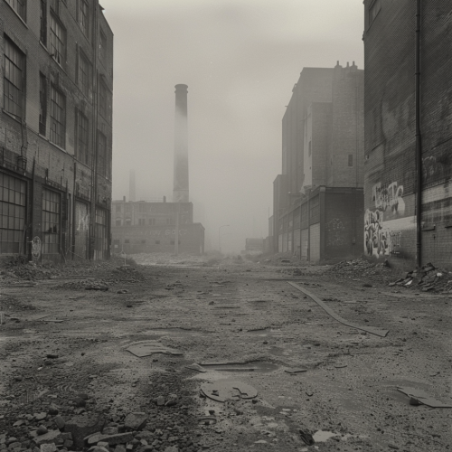 Strange black and white wasteland