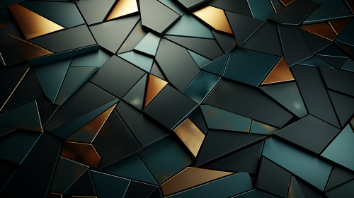 Black abstract taupe and emerald geometric wallpaper