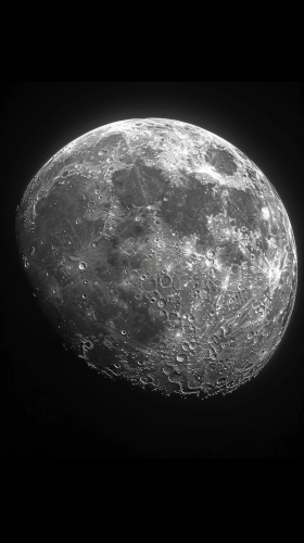 Moon on black background