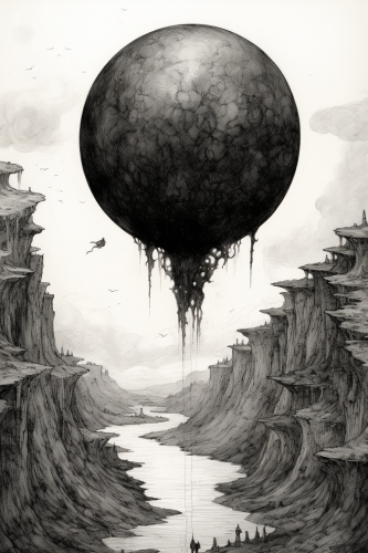 Black Bomb Ink Pen Art