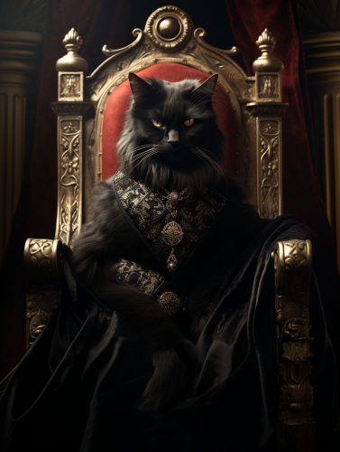 Black Cat in Throne Raiment