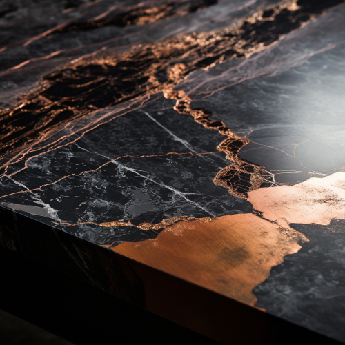 Beautiful black and copper granite