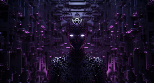 Black Cover with Robotic Motifs