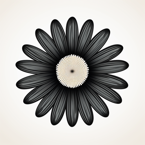 Beautiful black daisy silhouette