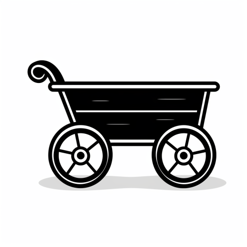 Black Drawing Toy Wagon Icon