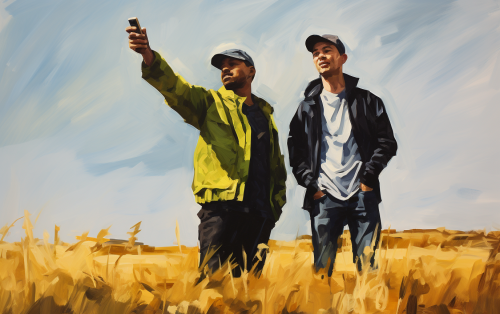 Black Hood Men Taking Selfie in Sunny Grassfield