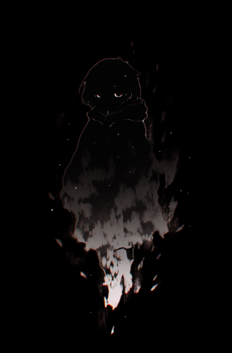 Black body in obscured black liquid (6 words)