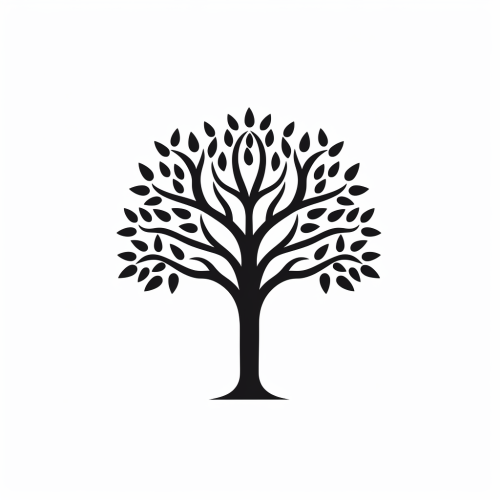 Minimalist black tree illustration Minimalist black tree illustration
