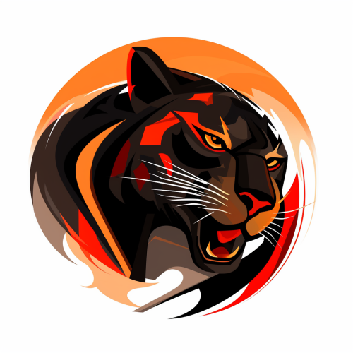 Abstract black panther NBA logo