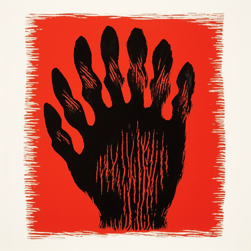 Minimal black panther paw linocut print Minimal black panther paw linocut print
