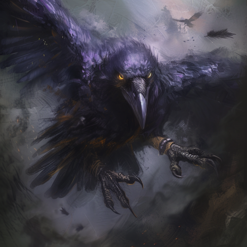 Black Raven with Amber Eyes