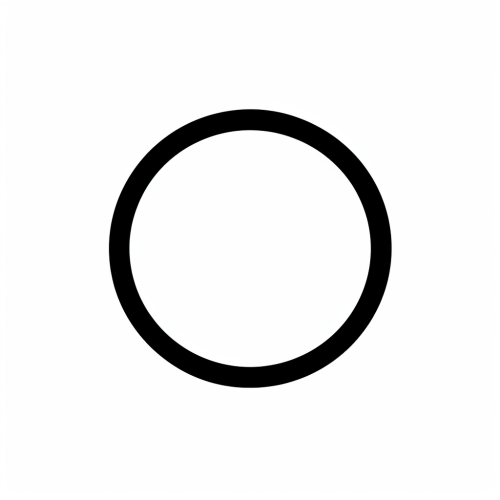 black ring symbol on white background