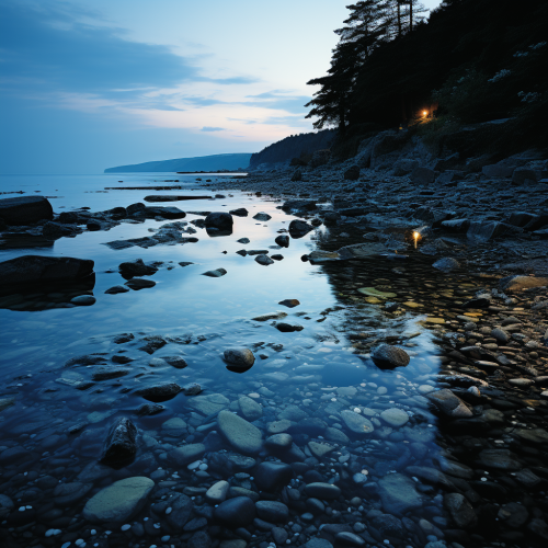 Calm black sea scene