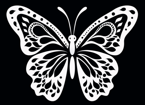 Black Butterfly Silhouette on White
