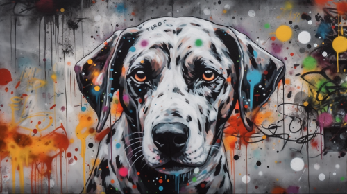 Sad-eyed Dalmatian Puppy with Black Spots