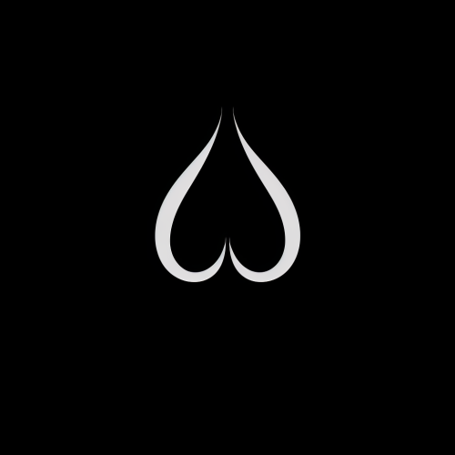 Black and white ear symbol icon on black background