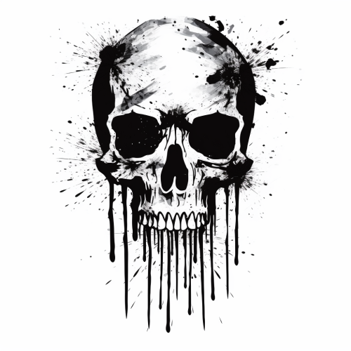 Black skull brush vector