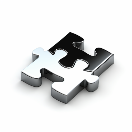 Black and White Jigsaw Puzzle Logo Black and White Jigsaw Puzzle Logo