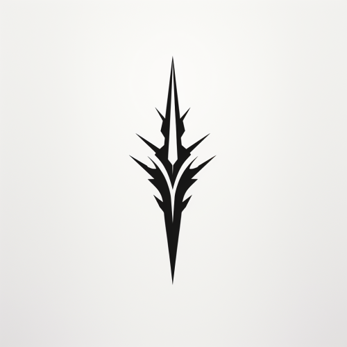 Minimalist geometric dagger logo design