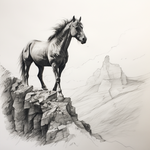 Black and White Horse Sketch
