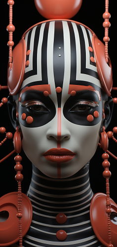 Black woman wearing Bauhaus-style jewelry