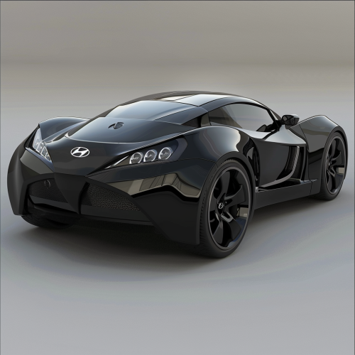 Comic Style Black Hyundai S111 Sports Car Comic Style Black Hyundai S111 Sports Car