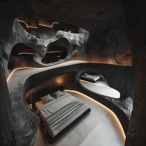 Stylish Black Innovative House Aerial View