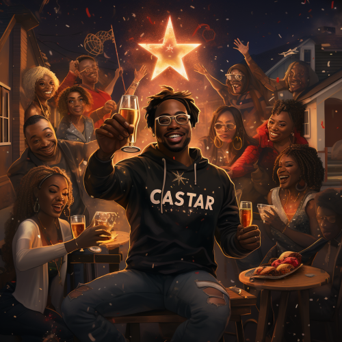 Portrait of a Black Man Giving a Toast to All Star Legends Community