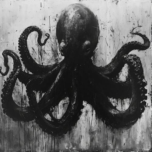 Stylish Black Octopus Sketch Stylish Black Octopus Sketch