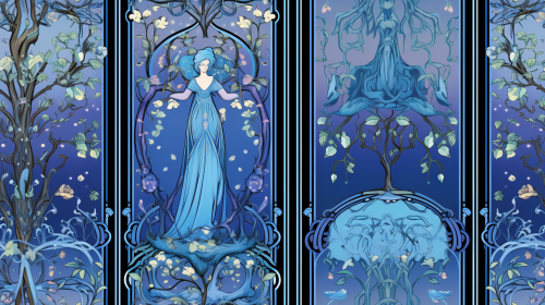 Blacklight Virgo Tarot Card Design