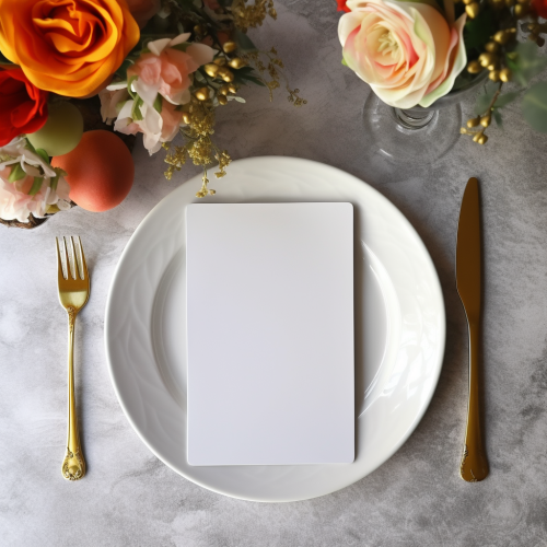 Closeup of Blank Wedding Menu Card