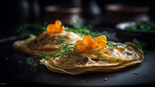 Food Photography - Blini in Luxurious Michelin Kitchen Food Photography - Blini in Luxurious Michelin Kitchen