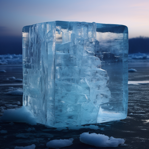Realistic photograph of a beautiful block of ice Realistic photograph of a beautiful block of ice