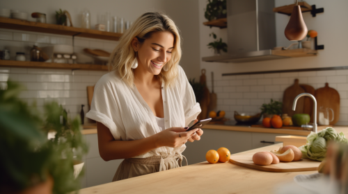 Blonde Latin Girl Unboxing Fresh Delicius Grocery