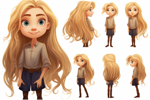 Blonde character with blue eyes Blonde character with blue eyes