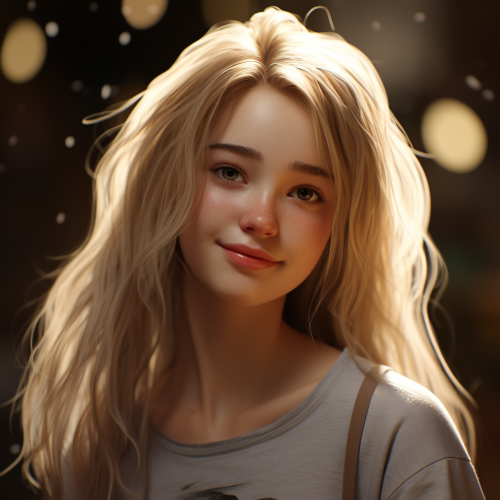 A striking character with blonde-brown hair A striking character with blonde-brown hair