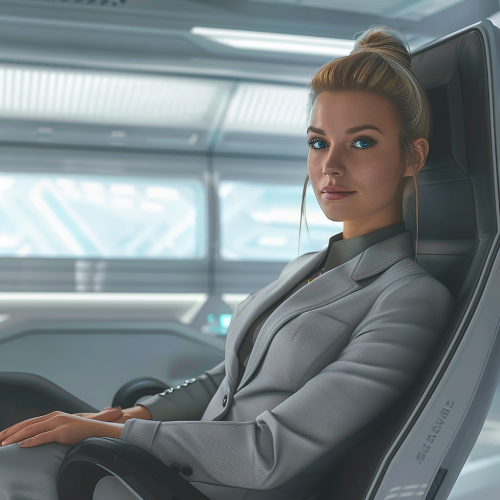 Blonde Business Woman in Modern Office