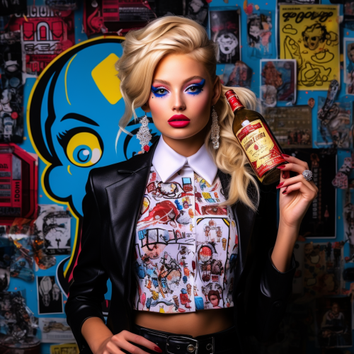 Blonde girl model in Alec Monopoly style